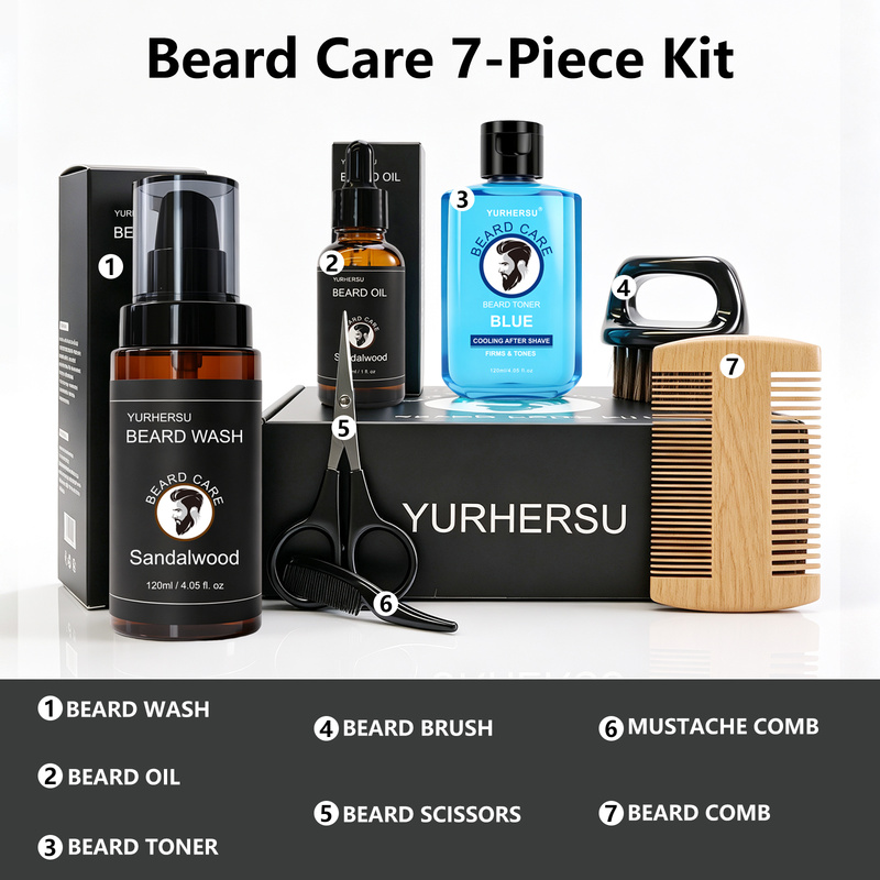 Beard Oil - Beard grooming kit (7 pieces)3