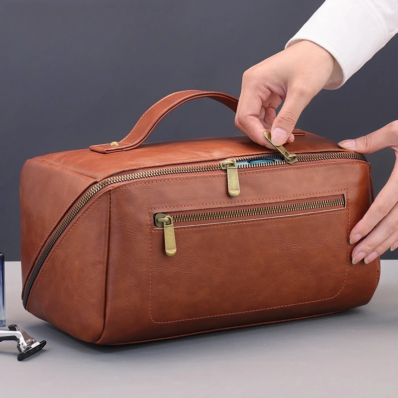 Makeup Bag Vintage PU Travel O - Mens Grooming Travel Kit recension och pris