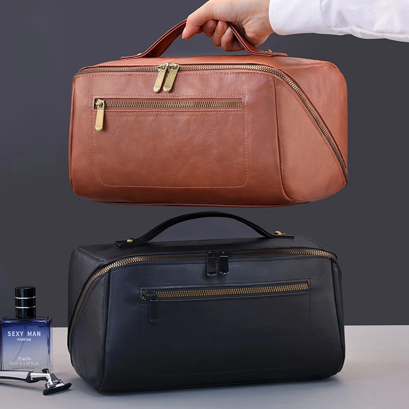 Makeup Bag Vintage PU Travel O - Mens Grooming Travel Kit recension och pris