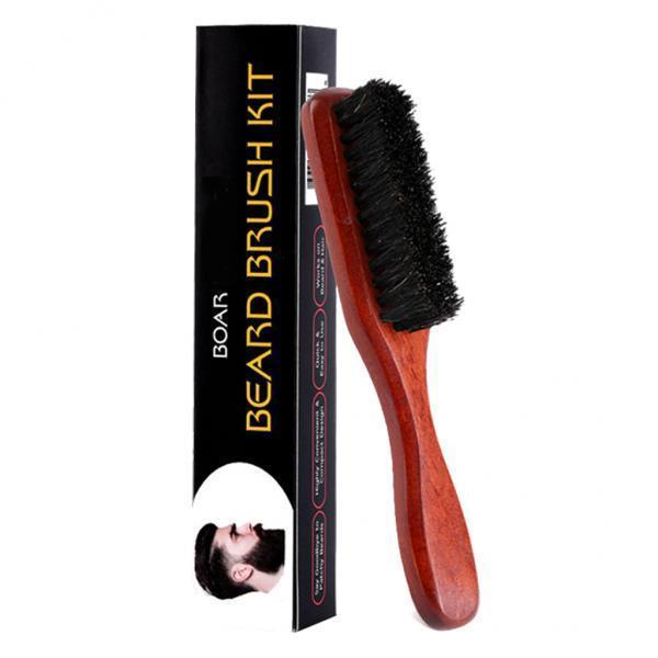 Beard Brush Wooden Long Handle - Mens Grooming Travel Kit recension och pris