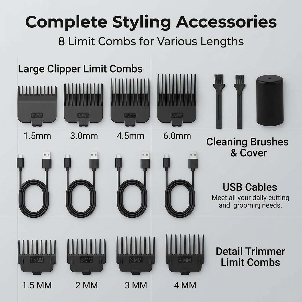4 in 1 Men's Hair Clipper Set, - Grooming Kit recension och pris