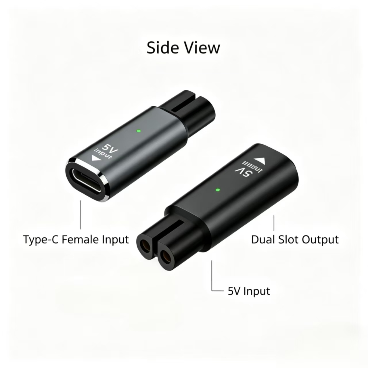 5V Type‑C Female to Dual Slot  - Electric Shaver Rotary recension och pris
