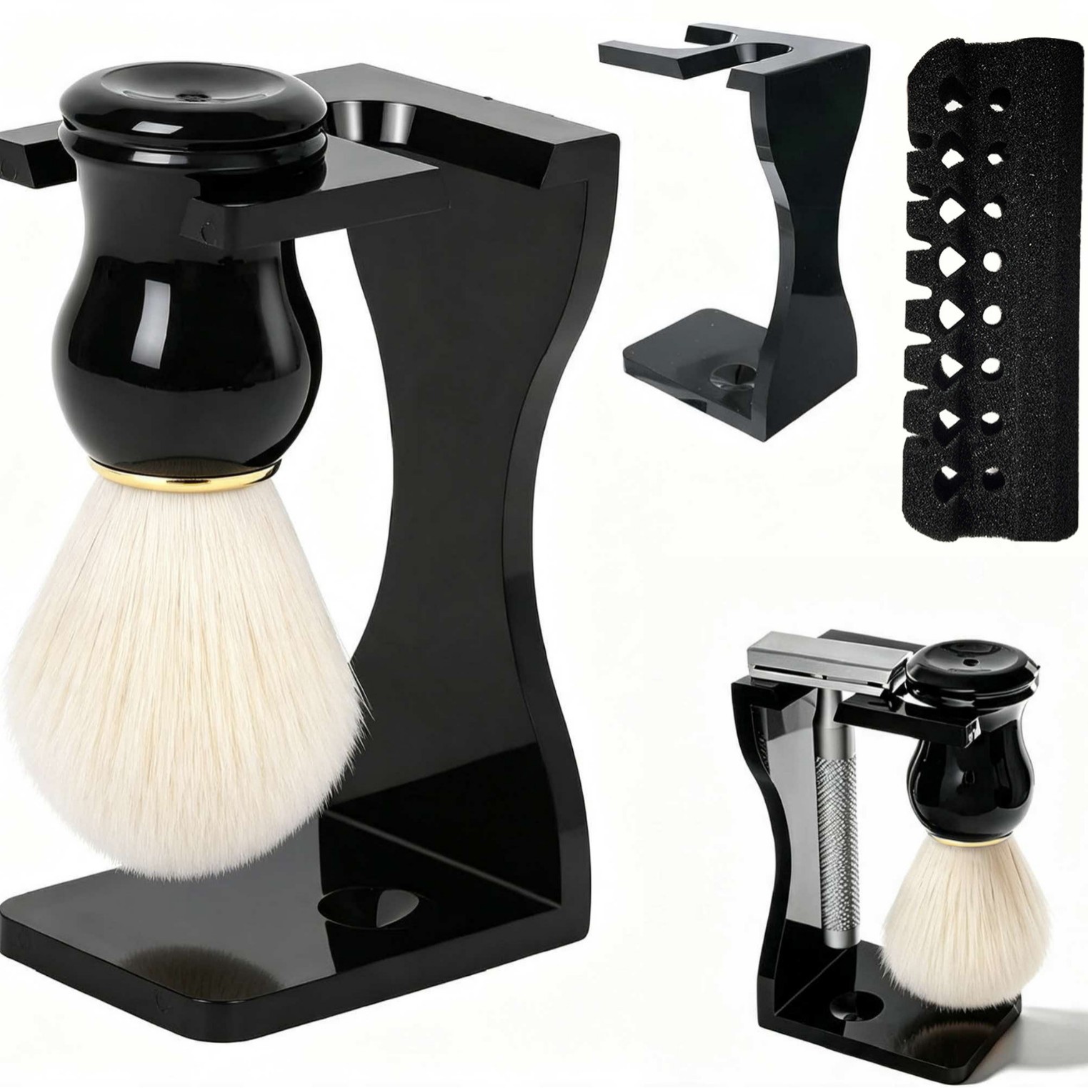 Shaving Brush Kit Manual Lathe - Mens Grooming Travel Kit recension och pris